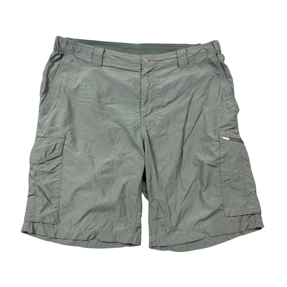 Columbia Shorts Men 38 Gray 10" Inseam Cargo Nylon Outdoors Hiking Lightweight